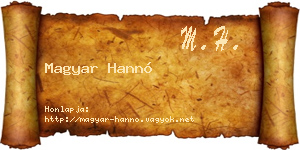 Magyar Hannó névjegykártya